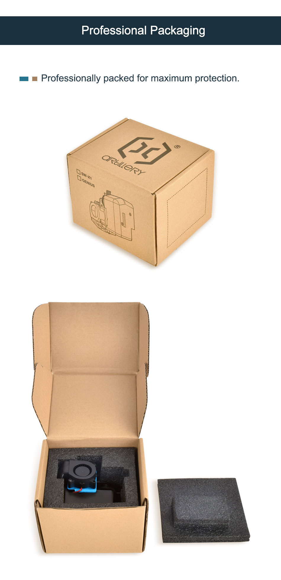 Extrusora de metal completo Genius ensamblada con boquilla de acero endurecido, resistencia a temperaturas más altas de hasta 300 °C, material de filamento